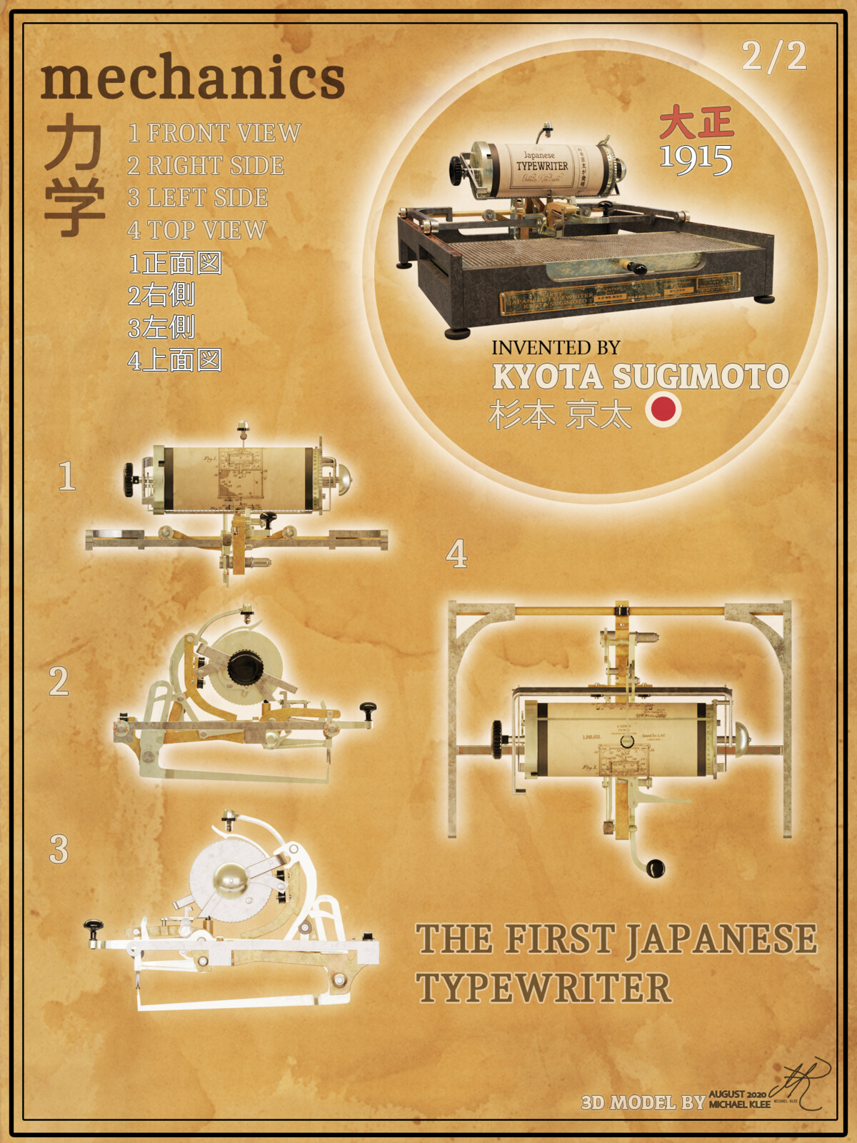 The first Japanese Typewriter  mechanics