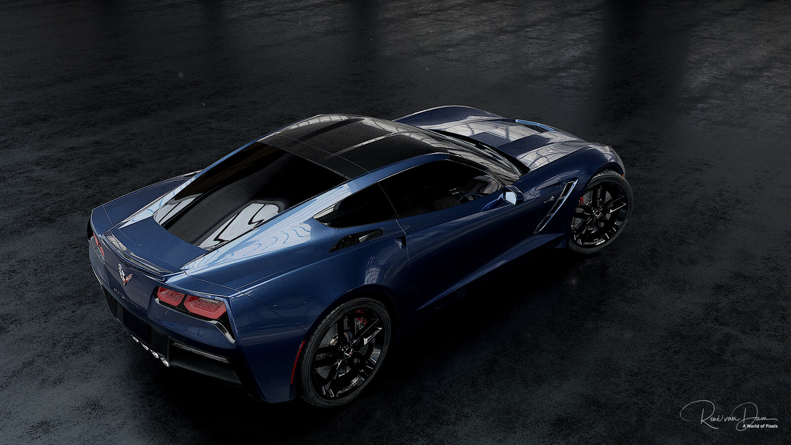 Chevrolet Corvette Stingray created in Blender