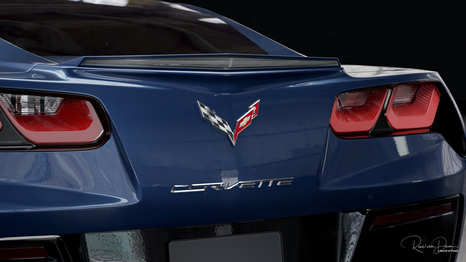 Chevrolet Corvette Stingray created in Blender