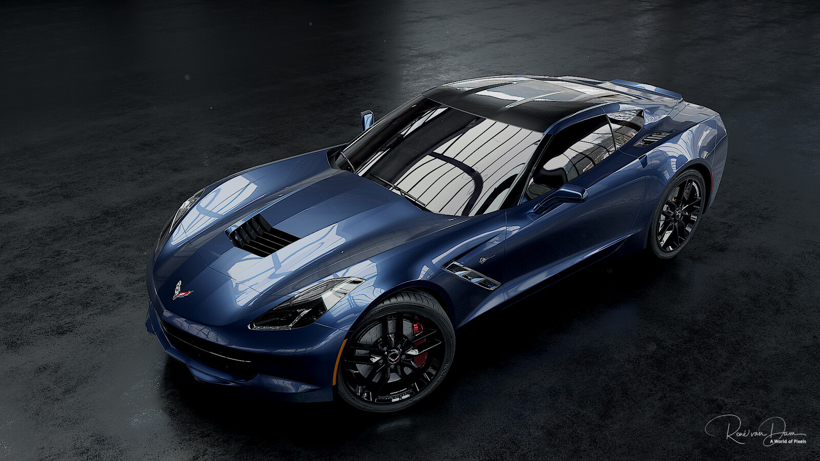 Chevrolet Corvette Stingray created in Blender