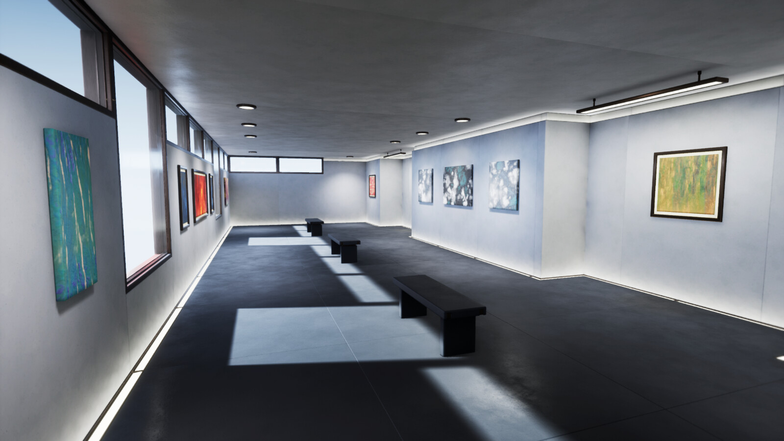 The gallery space in Unreal