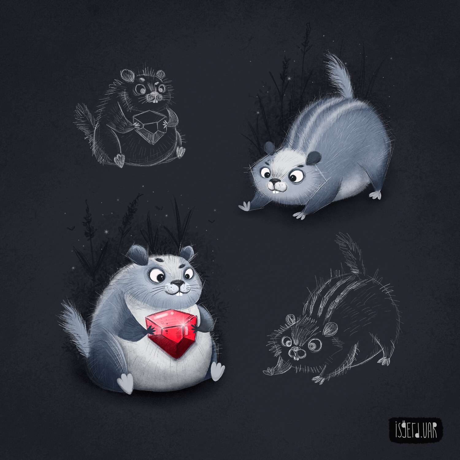 ArtStation - Animal characters. Character design. Cute animals for a board  game