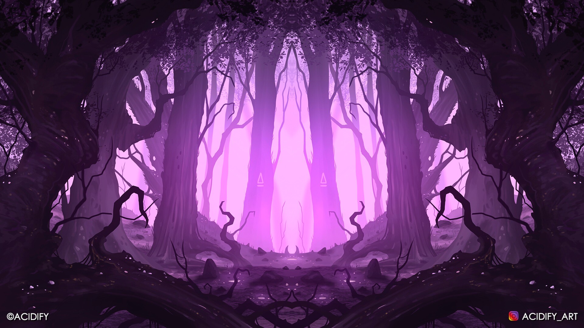 Purple лес ai Art