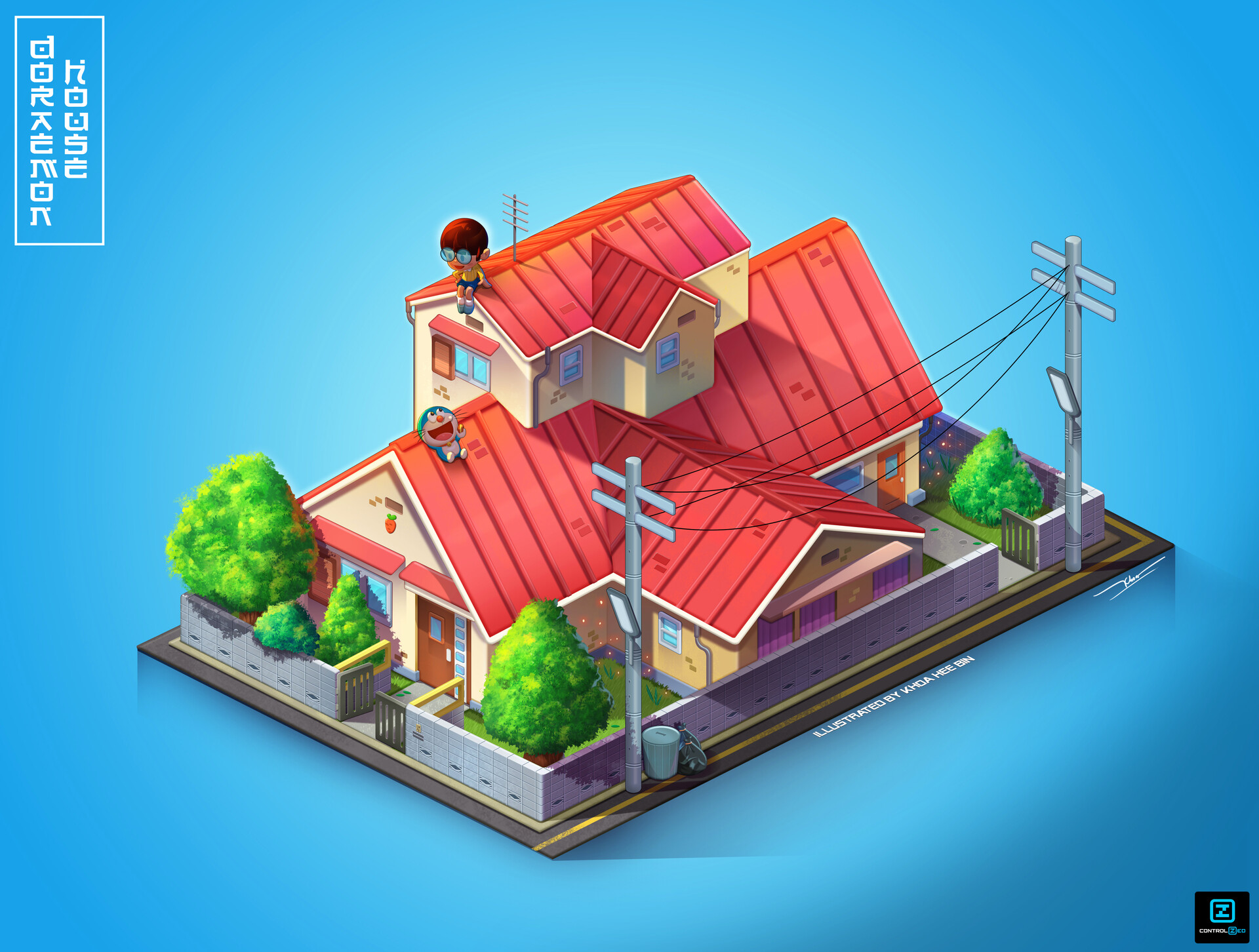nguy-n-khoa-doraemon-house-isometric-artwork