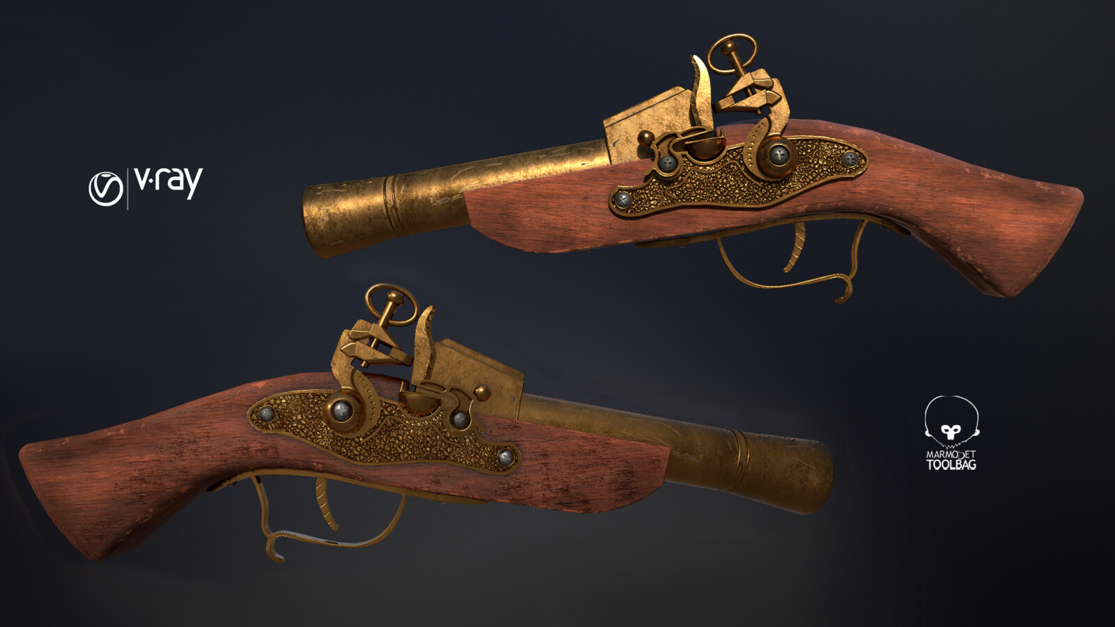 Flintlock Pistol - Photo Realistic Prop