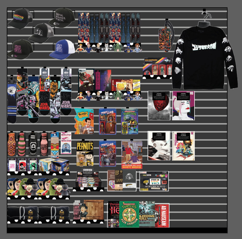 Ritz's Merch Wall - design &amp; product layout