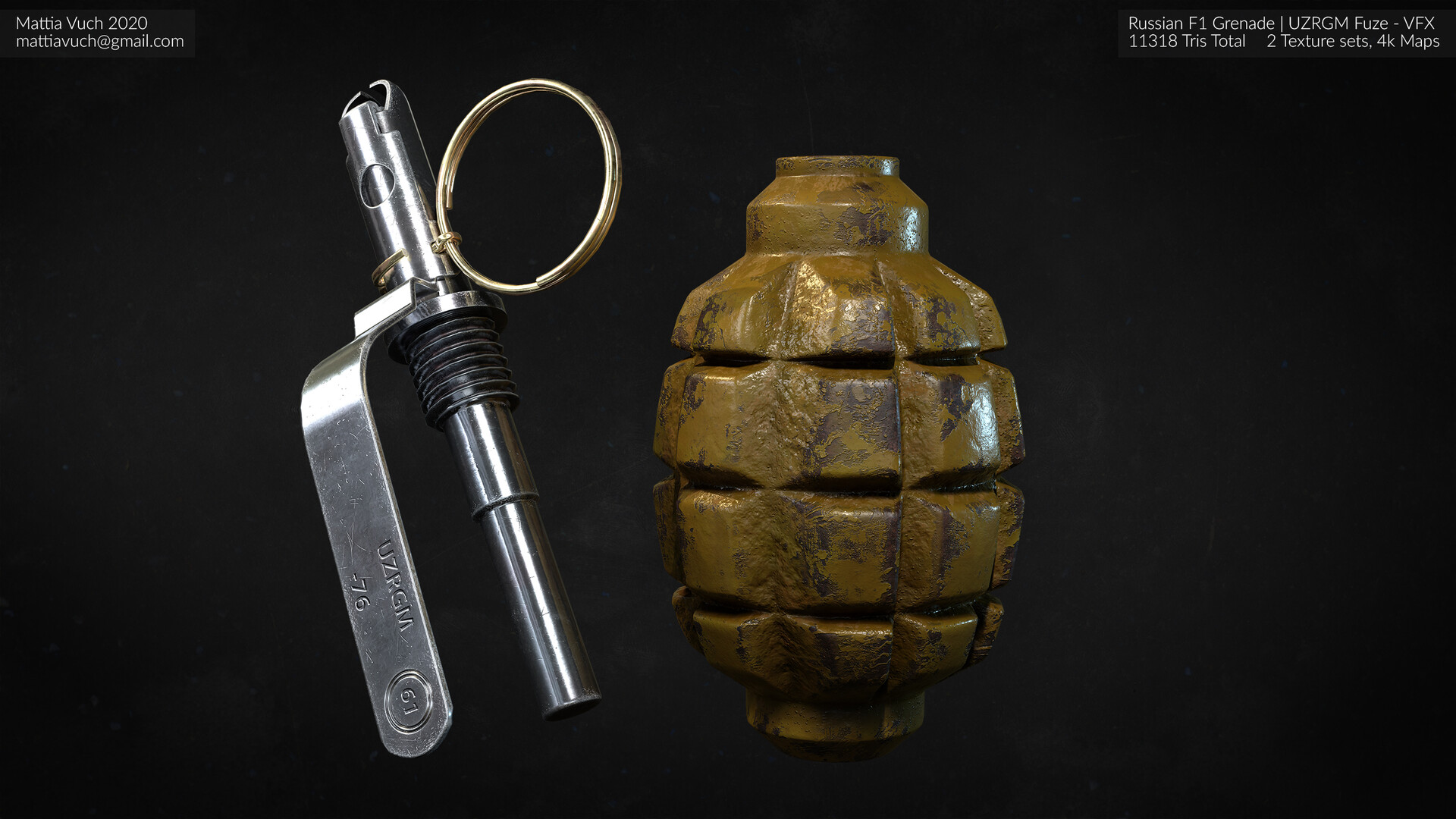 Artstation Russian F1 Grenade Mattia Vuch
