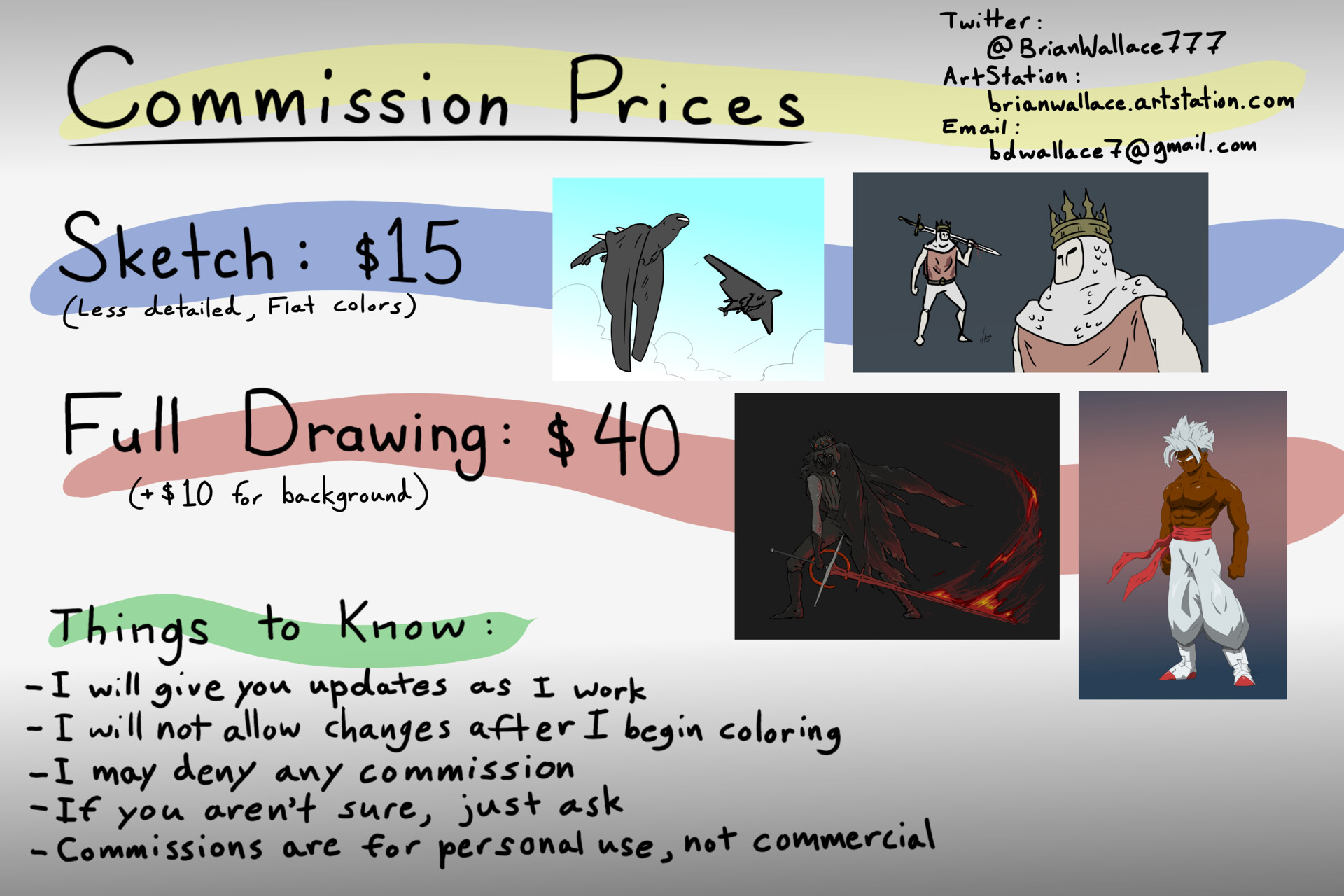 ArtStation Commission Sheet
