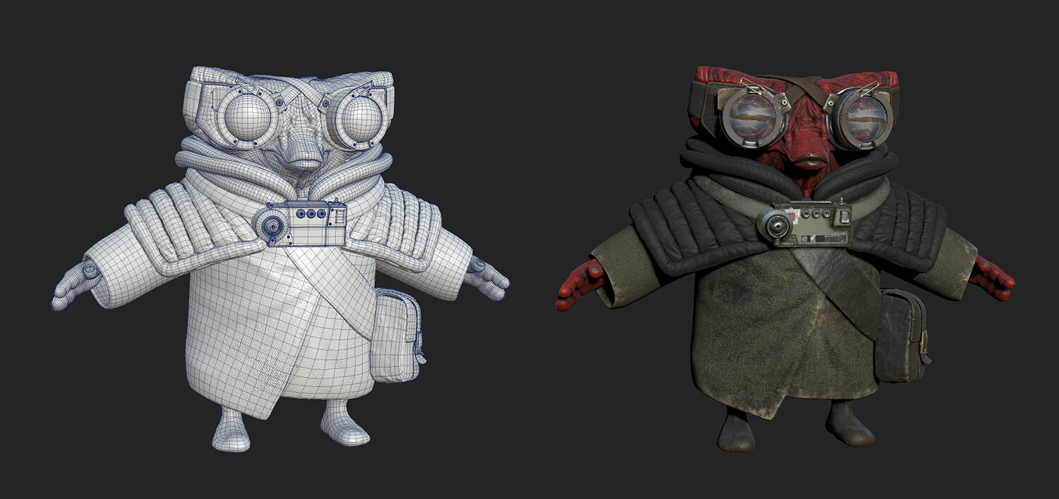 Final retopology (zbrush) and textures in Substance Painter