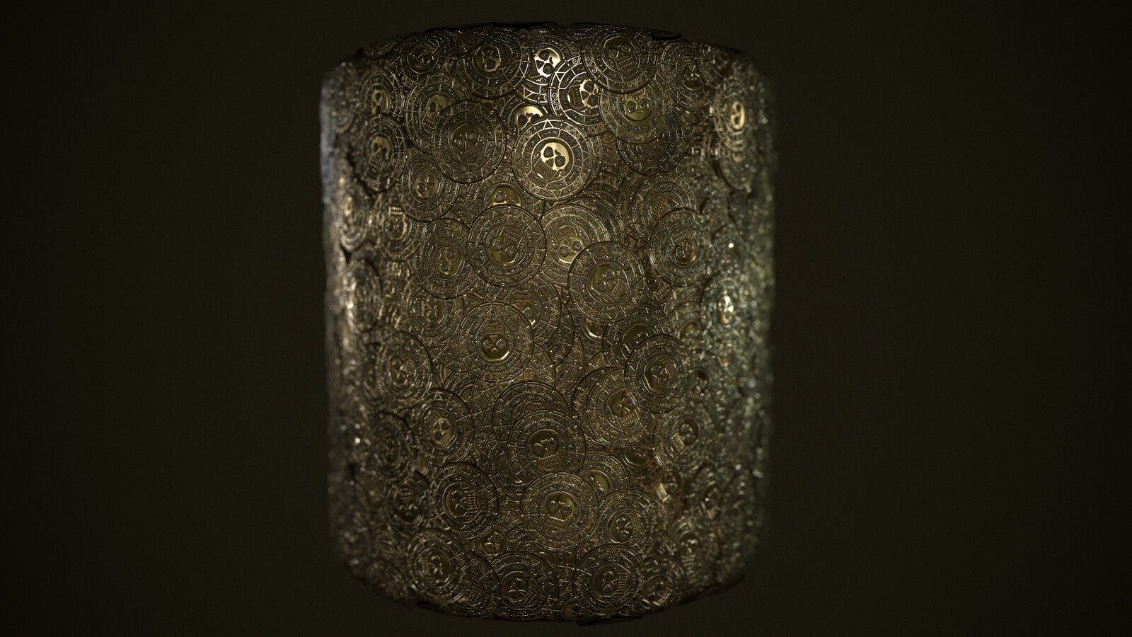 Material rendered on cylinder
