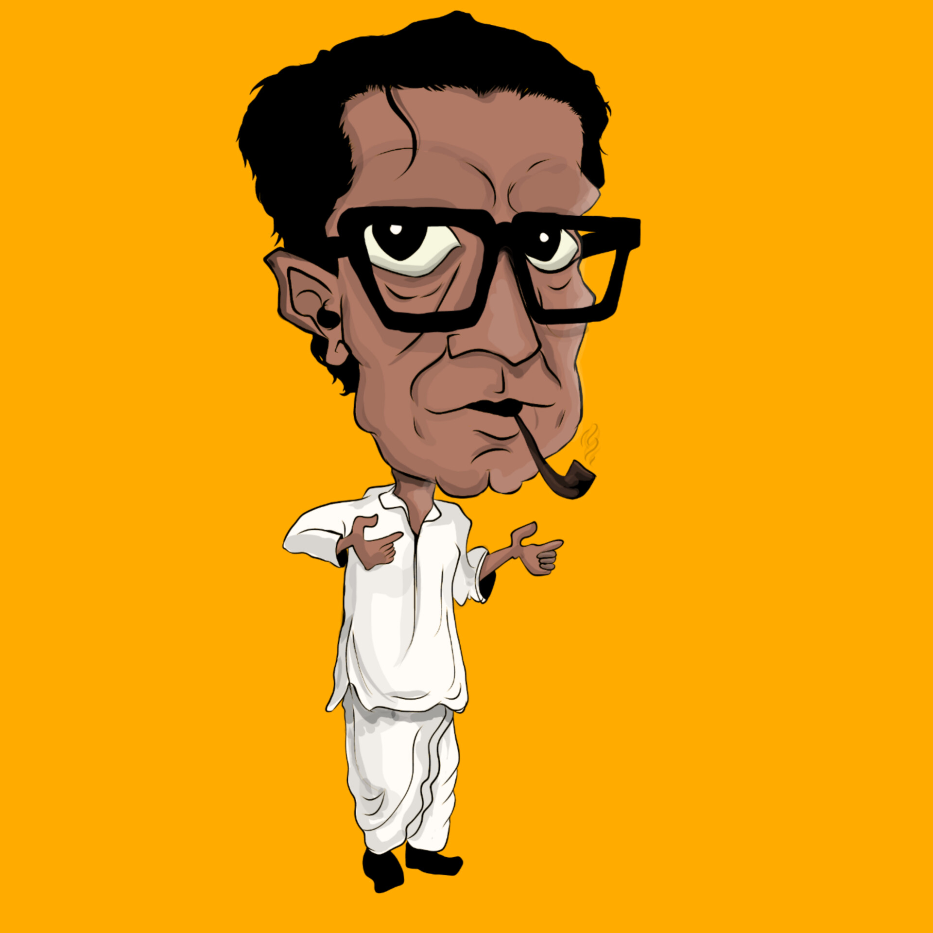 ArtStation - Caricature of Satyajit Ray
