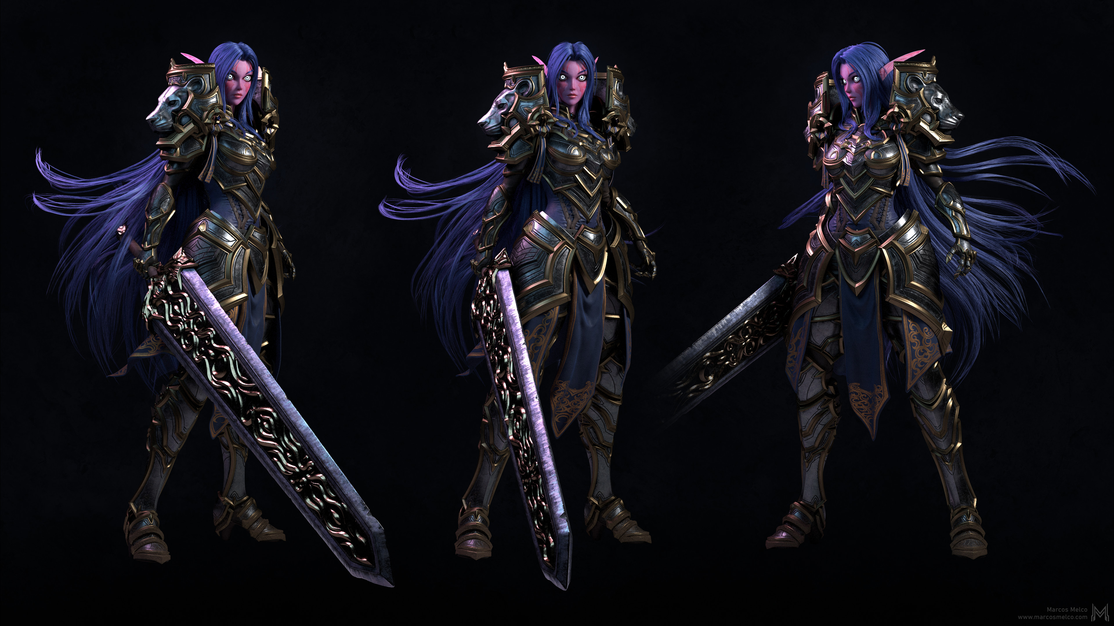 Artstation Chido Night Elf Warrior World Of Warcraft Fan Art Marcos Melco