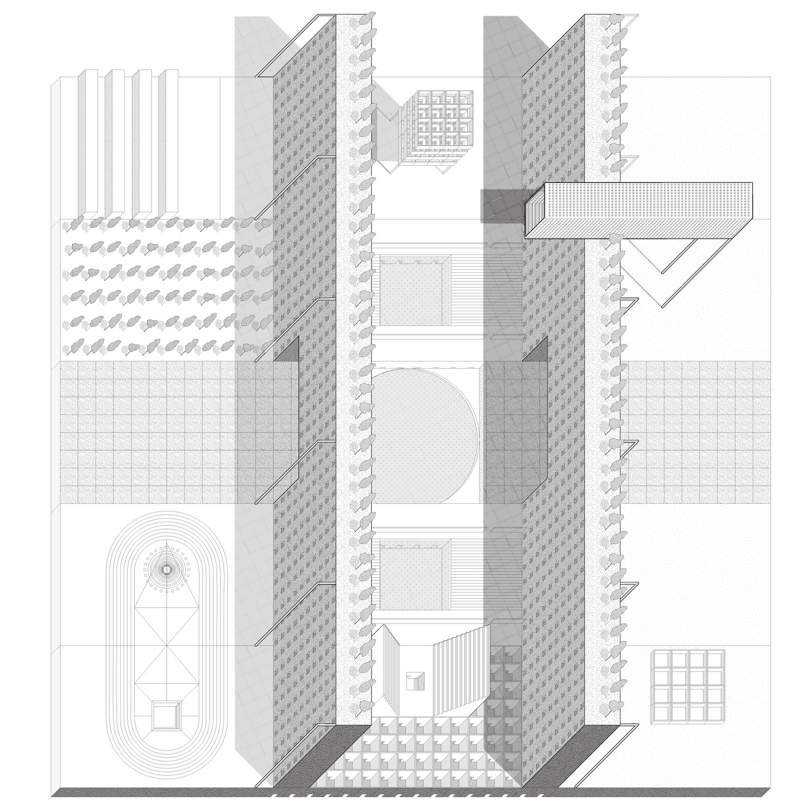 Dual-Oblique Plan 1 - Rhino + Illustrator