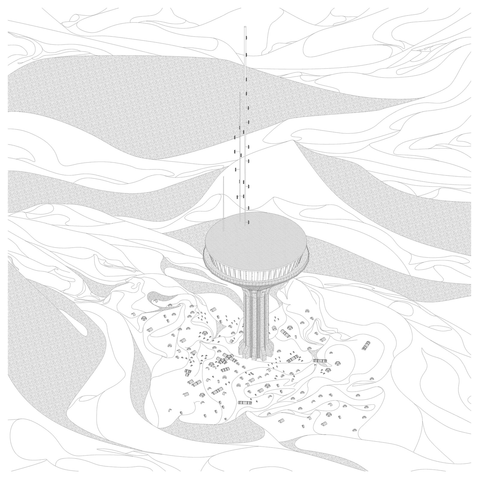 Concept Drawing - Desert Tower