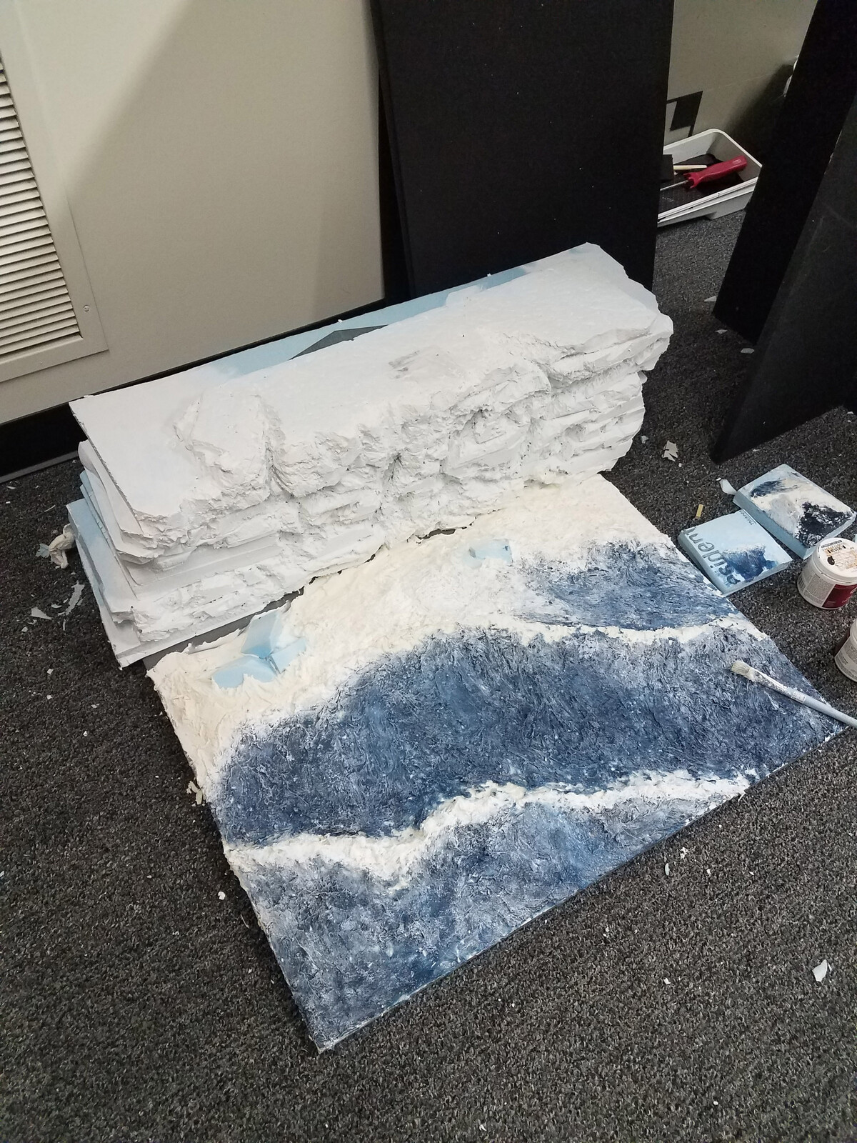 Model Dev - Ocean painted by mixing gel Silicone &amp; Acrylic paints
