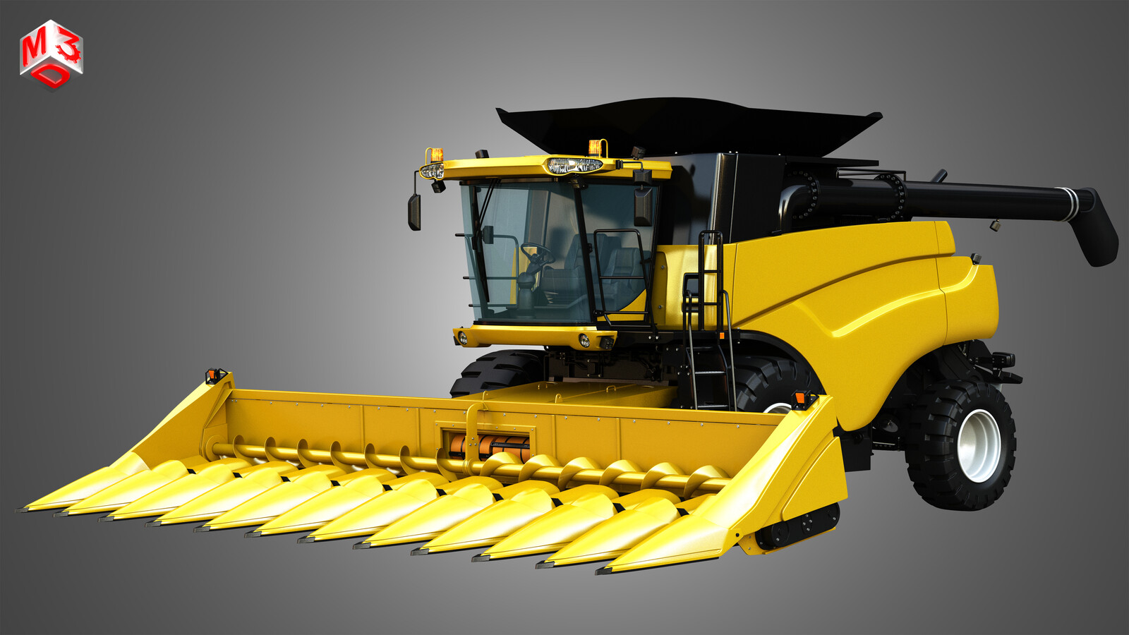 NH - CR 9070 Combine Harvester - With Corn Harvester Head 3D model