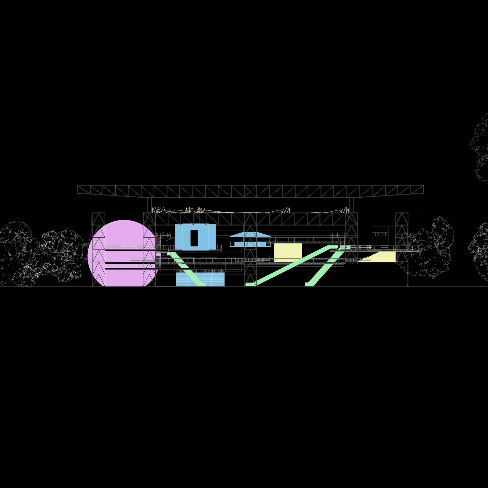 Architectural Elevation Drawing - Rhino3D + Illustrator