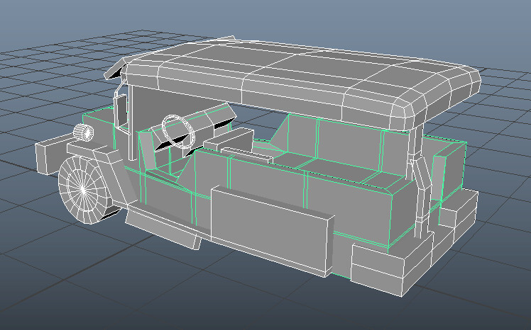 Identifying all the parts I need to make in maya with named boxy objects so I don't forget anything once im in zbrush.