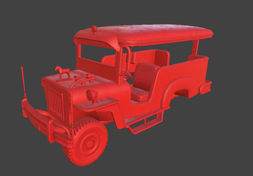 Baking results with a simple red paint in substance.