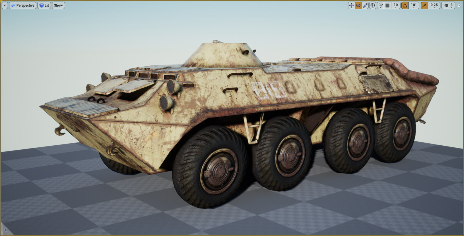 BTR-70 Perspective View in Unreal Engine 4.