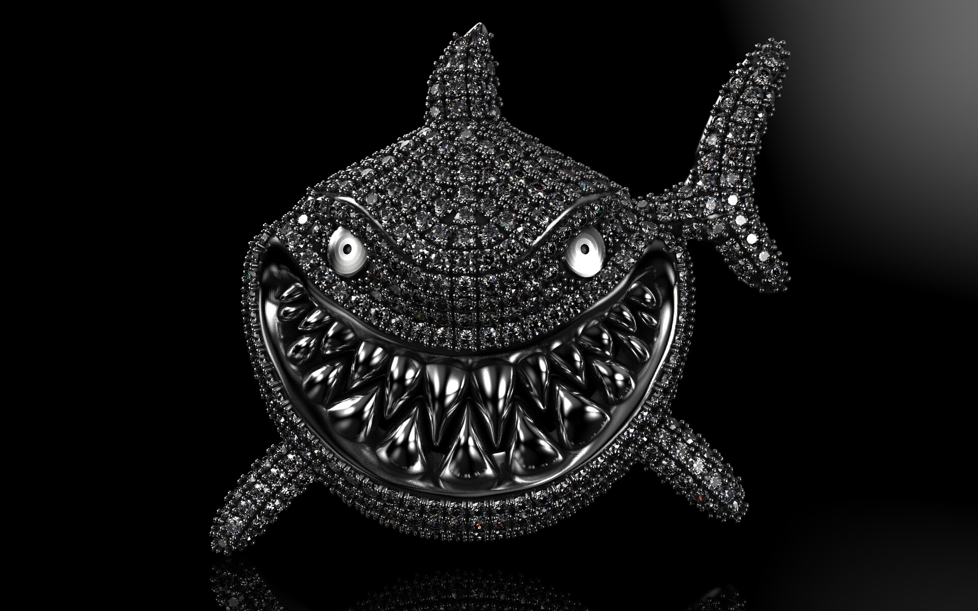 Diamond shark necklace store