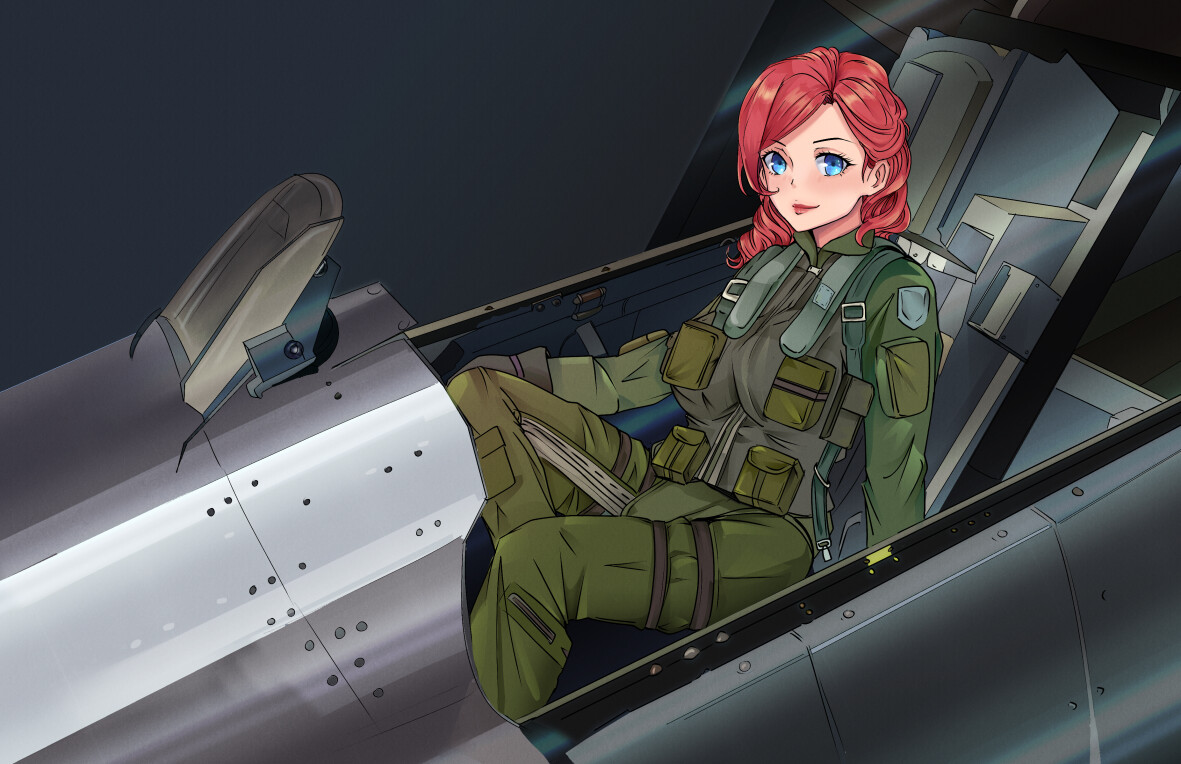 Pang Zaizhi, science fiction, anime, anime girls, jet fighter, aircraft,  military, military vehicle, vehicle, Pixiv, military aircraft, Sukhoi  Su-30, artwork, digital painting | 4700x2000 Wallpaper - wallhaven.cc