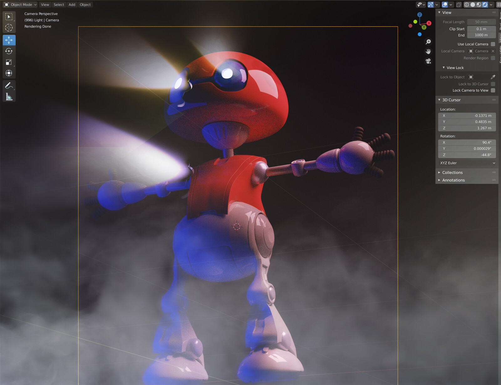 Robot T-Pose &amp; Cycles viewport render