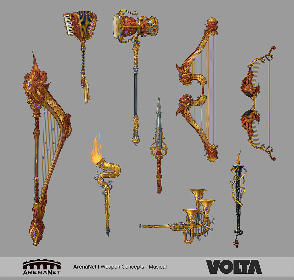 Marianne Martin Guild Wars 2 Weapon Concepts