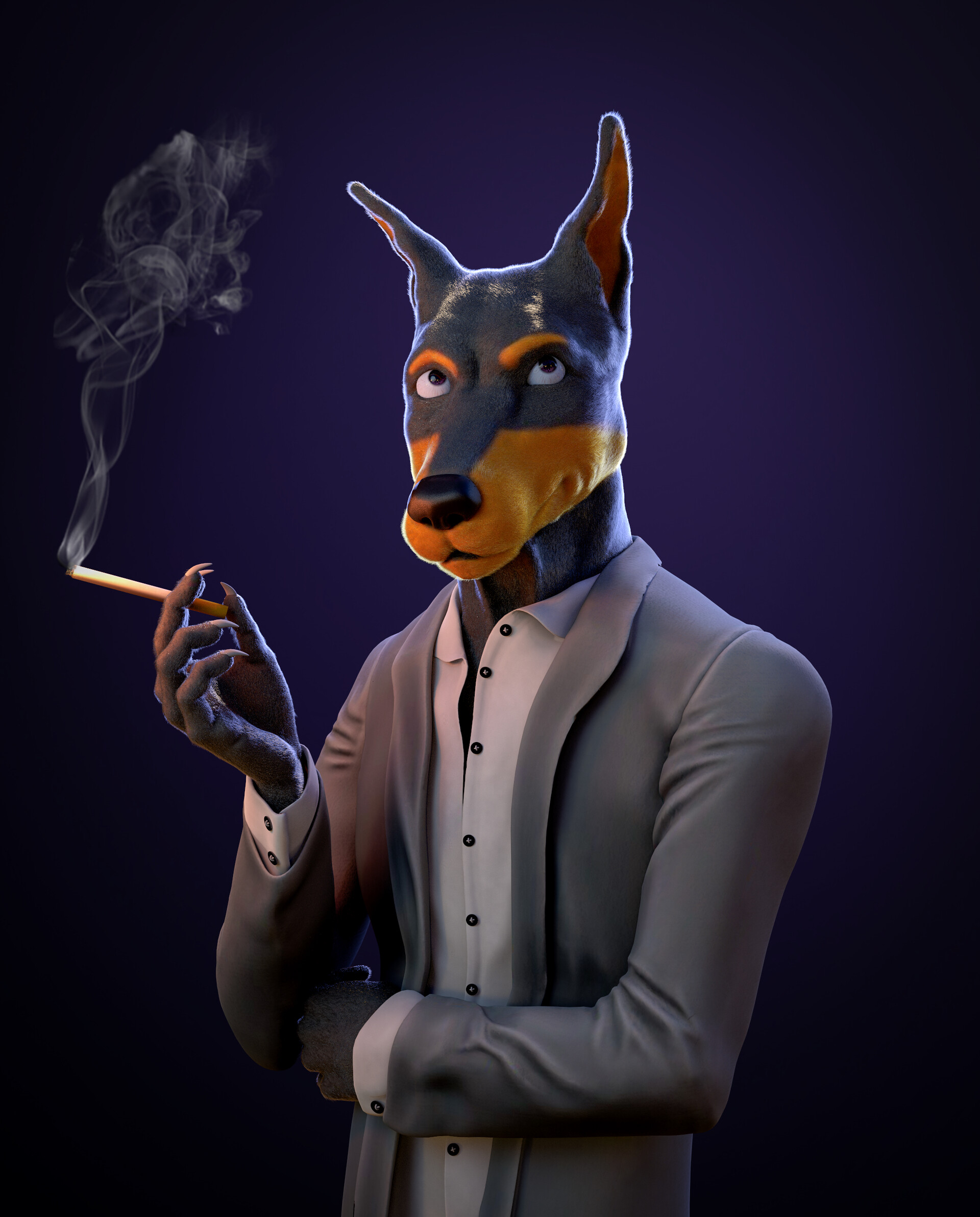 ArtStation - A smoking dog