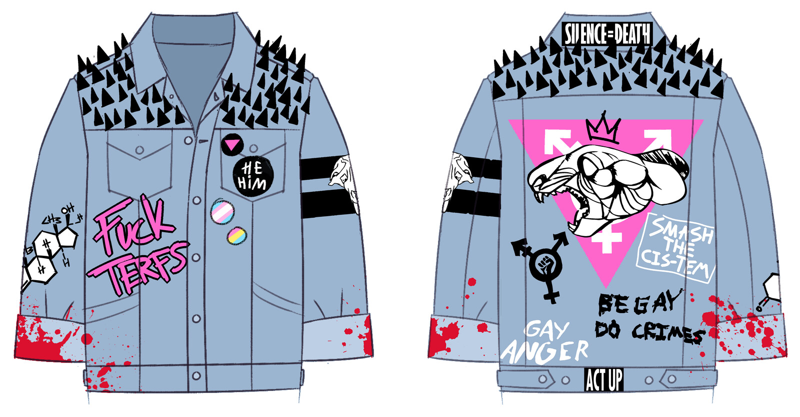 calvin klausner punk jacket designs