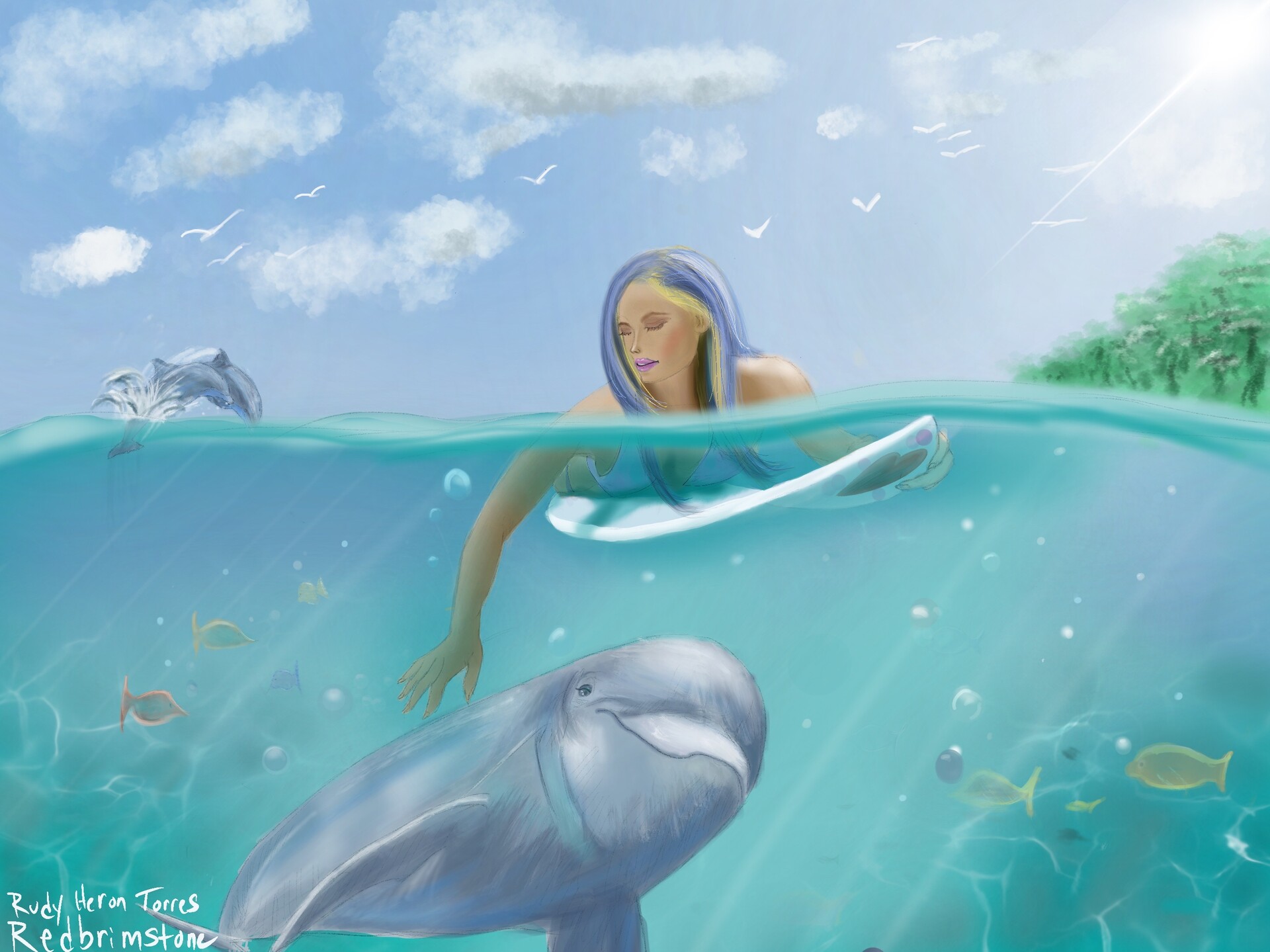 Rudy Heron Torres Surfer Dolphin