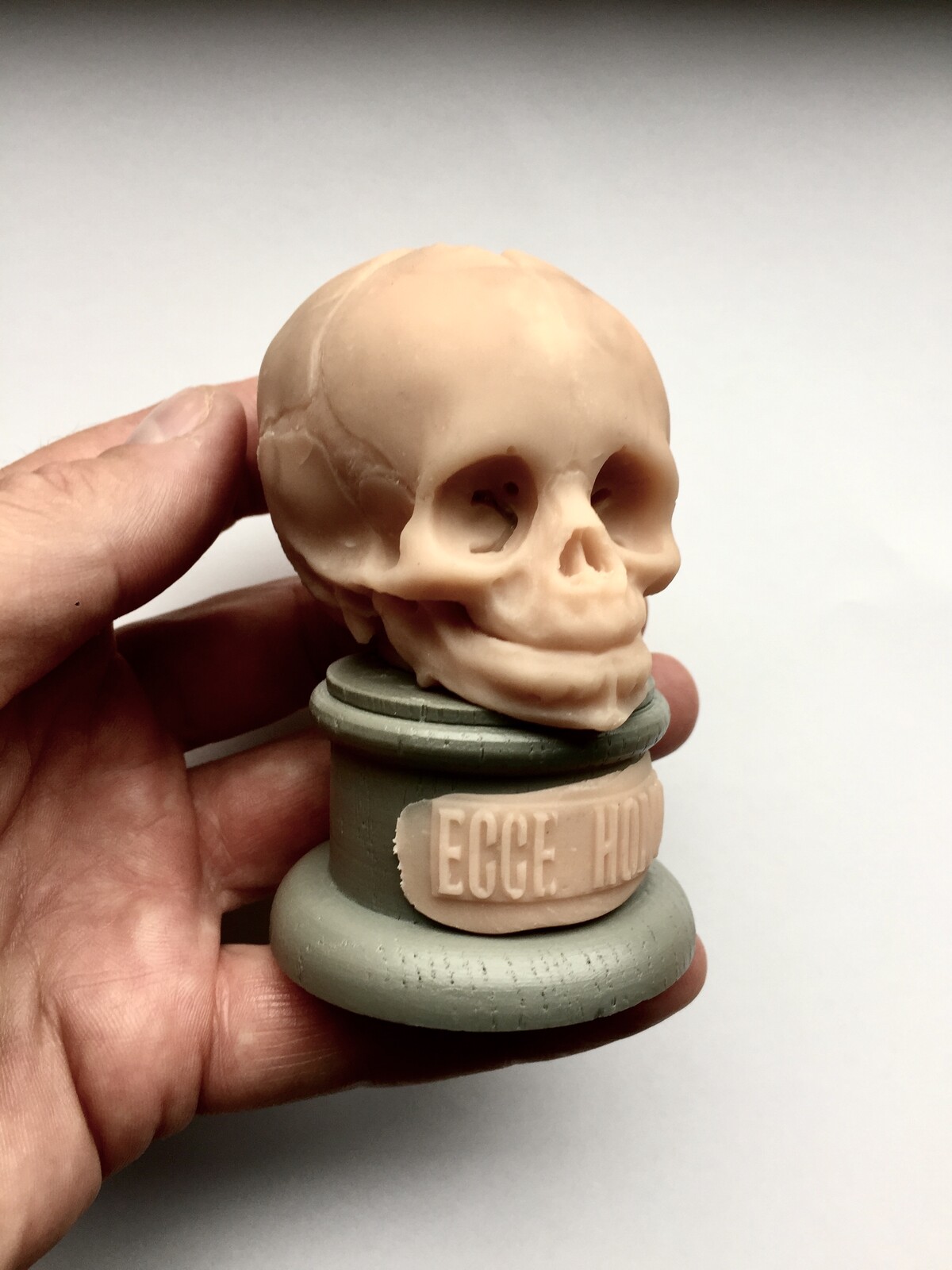 Child skull made in polymer clay.
