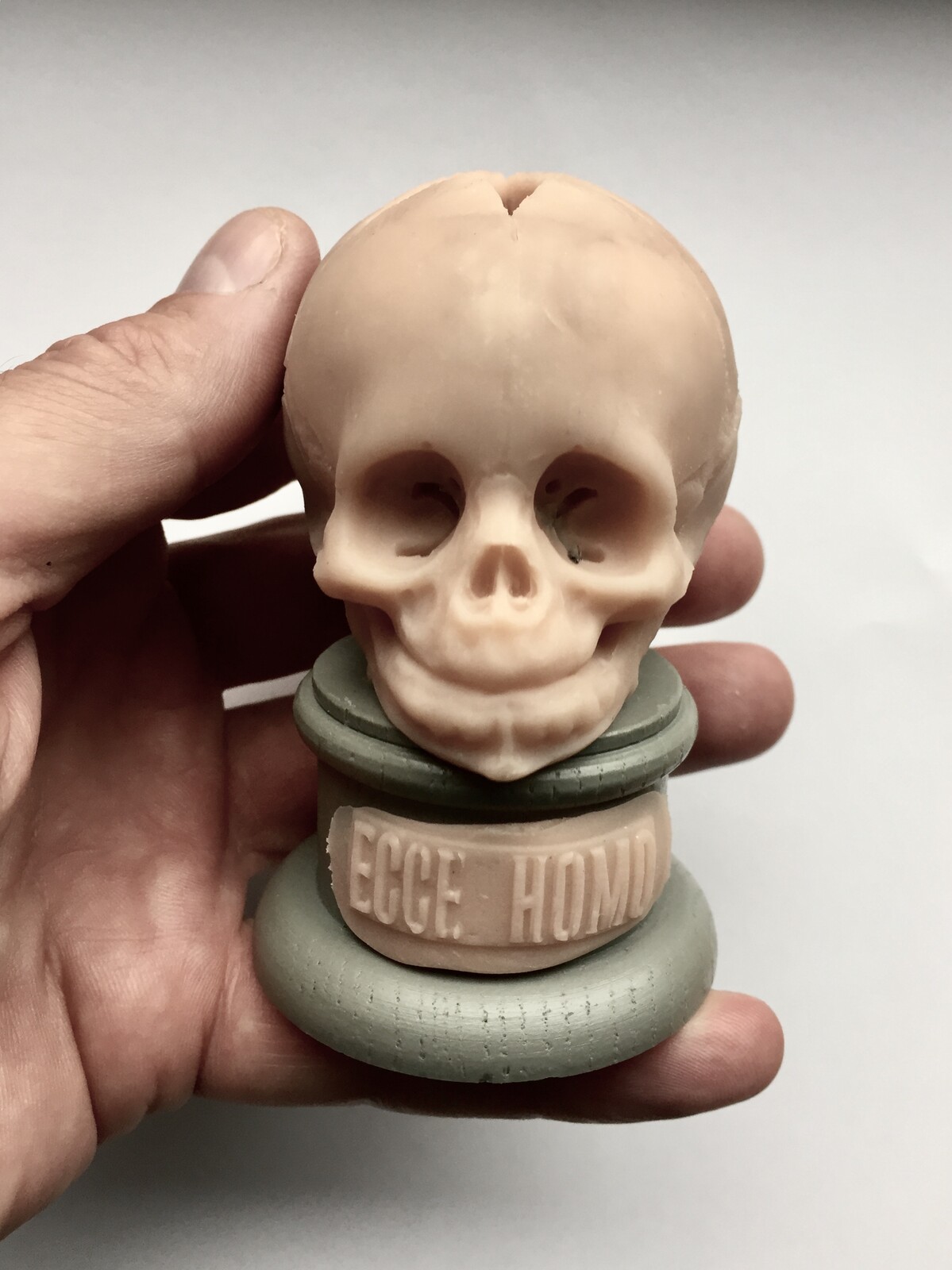 Child skull made in polymer clay.