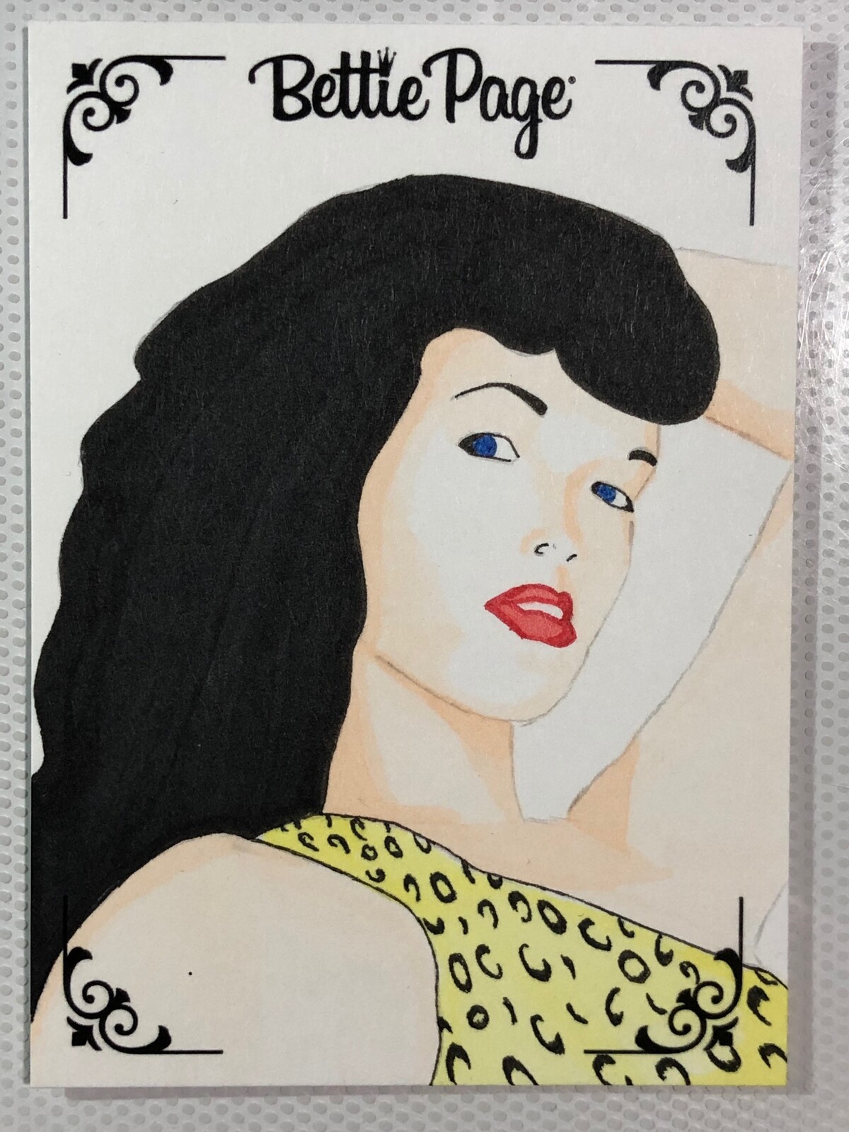 Bettie Page Art cards created for Dynamite Entertainments officially licensed Bettie Page trading card set