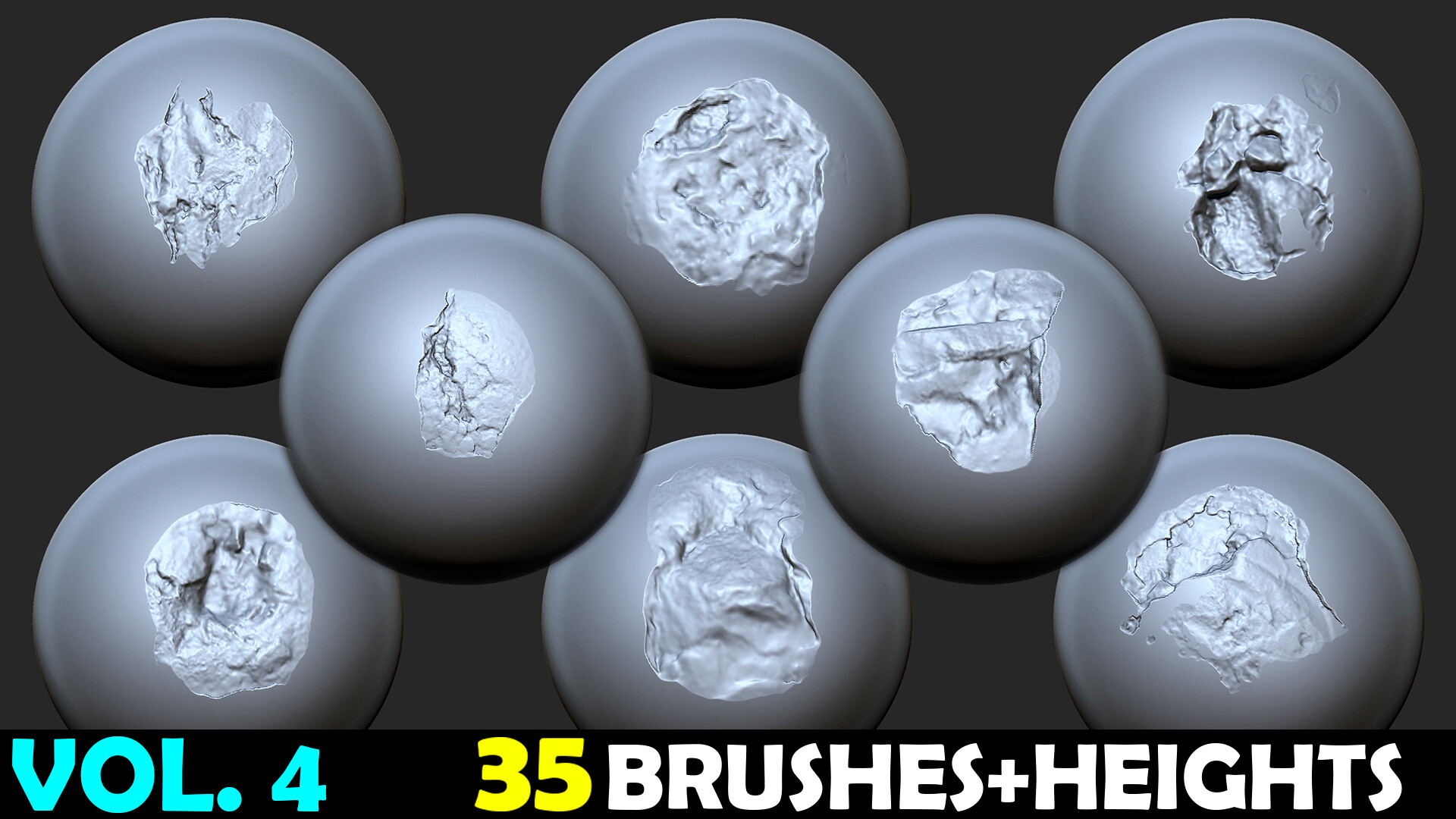 herozROCKSTEADY ROOTS ROCK セット 176枚 Jeetendra Sharma - Zbrush - Stone and Rock Damage Brushes