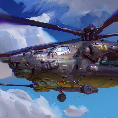 Michal kus havoc study helicopter painted