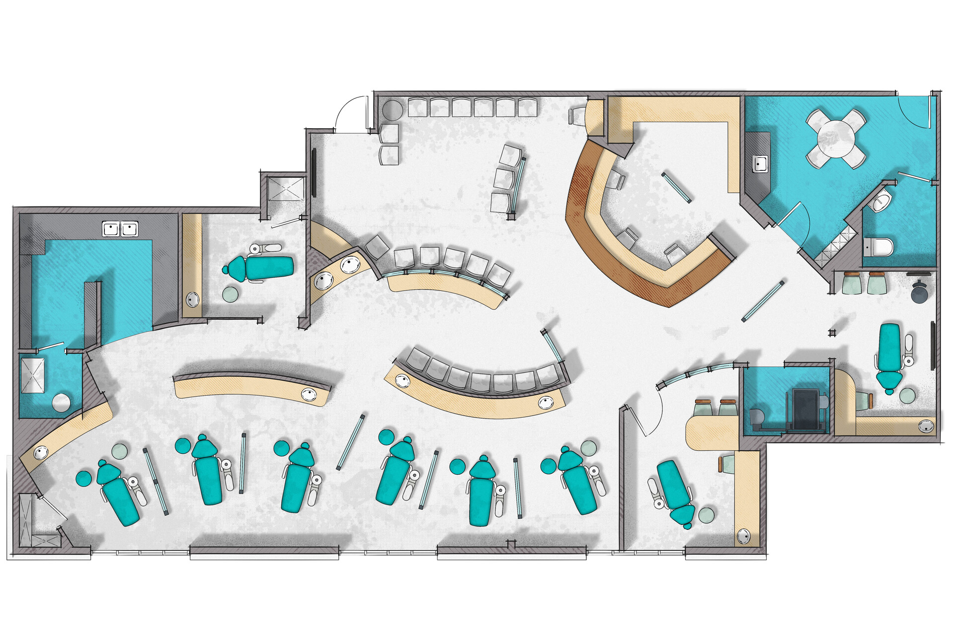 ArtStation - Dental clinic floor plan rendering