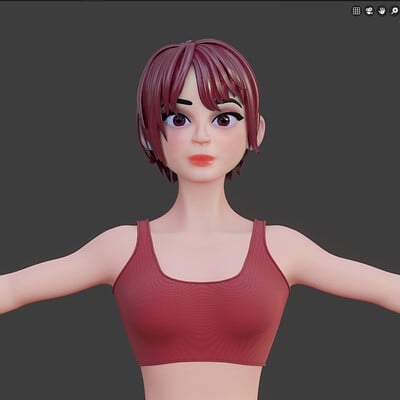 Stylized Character Girl - Alice - Blender Cycles And Eevee - 3D Model