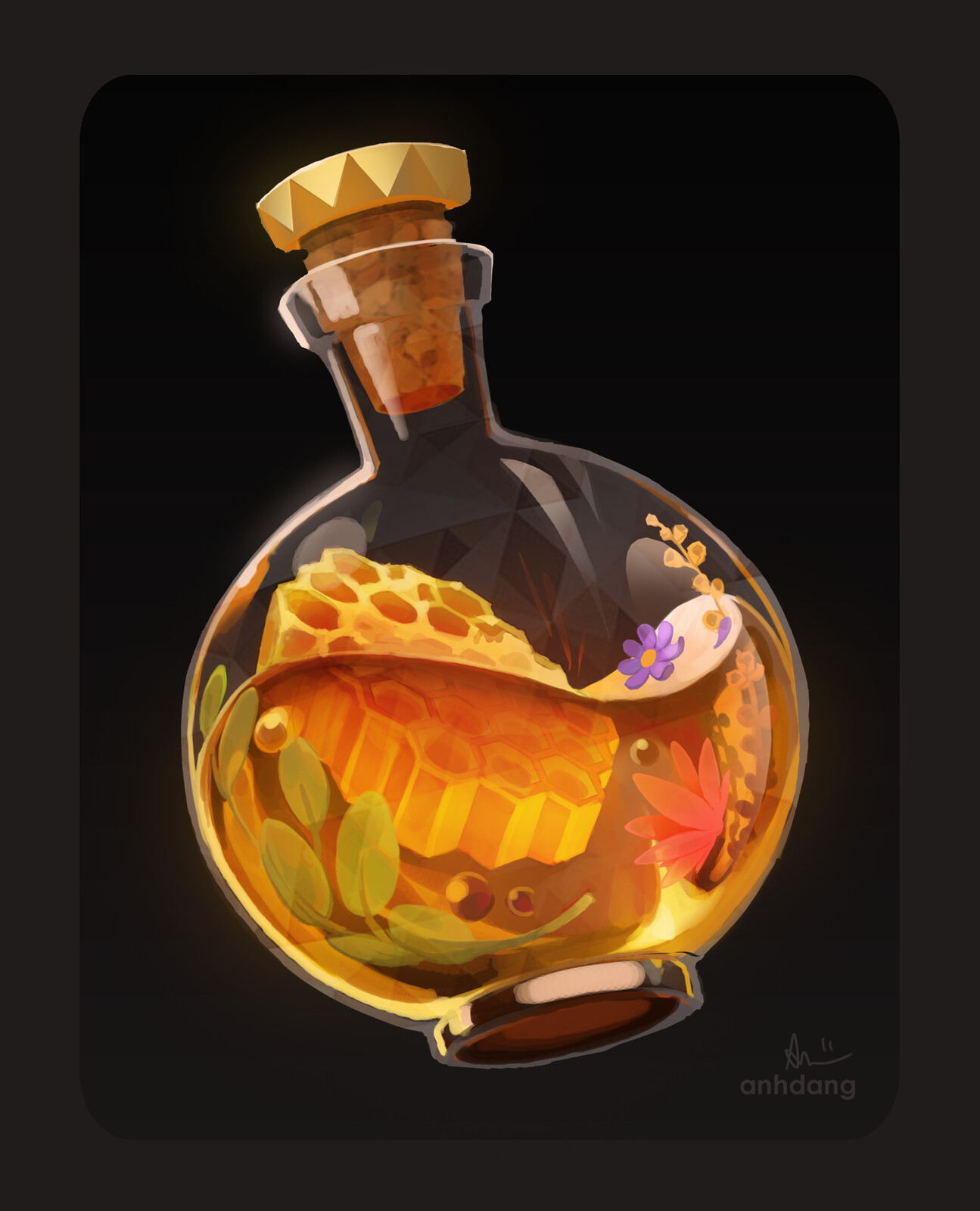 From the hives of the mystic garden dire bees, it'll cure all that ails you! 
(some side effects may occur) ((no returns or refunds))