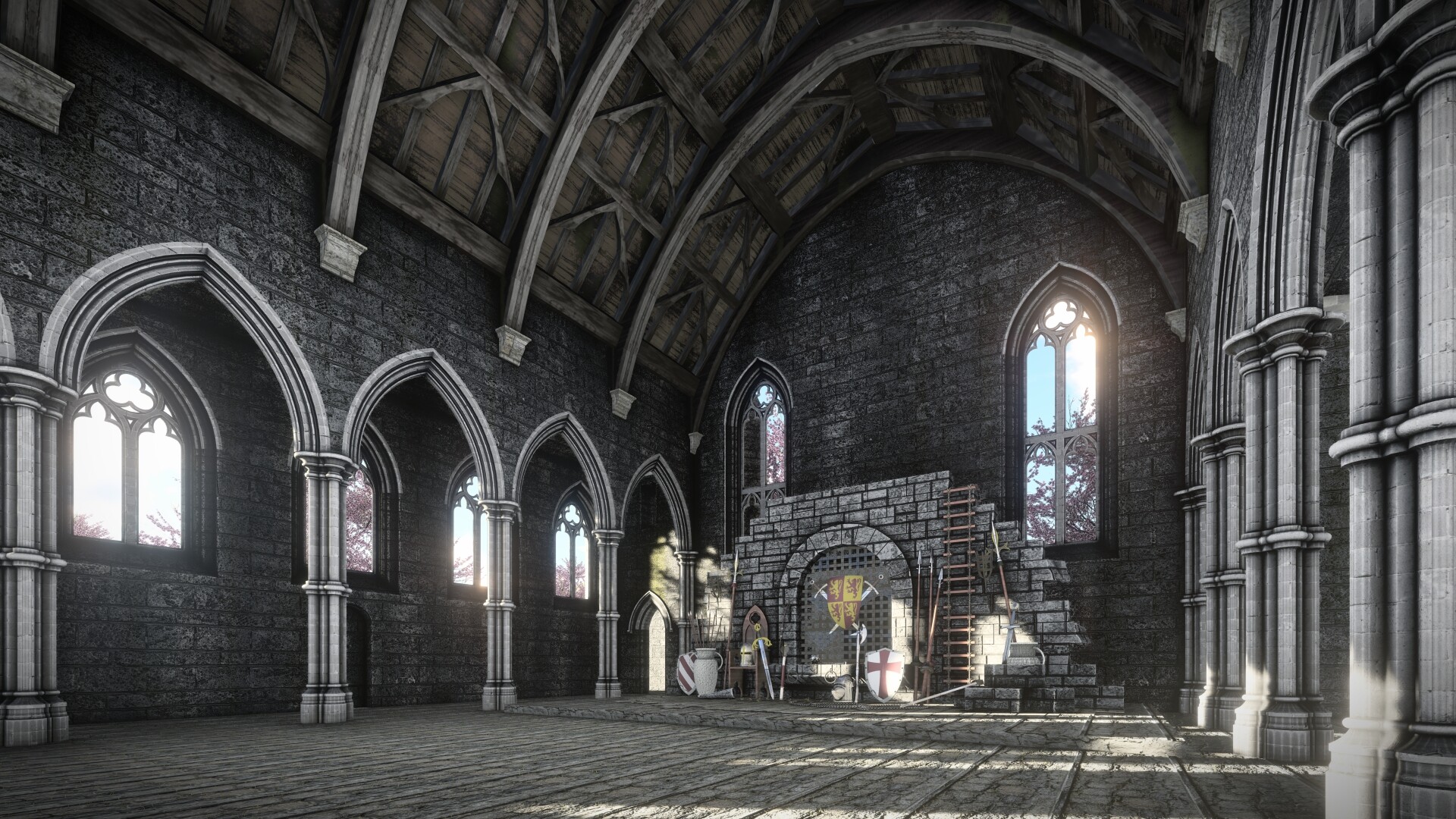 Gothic Castle interior Concept art - Finished Projects - Blender Artists  Community