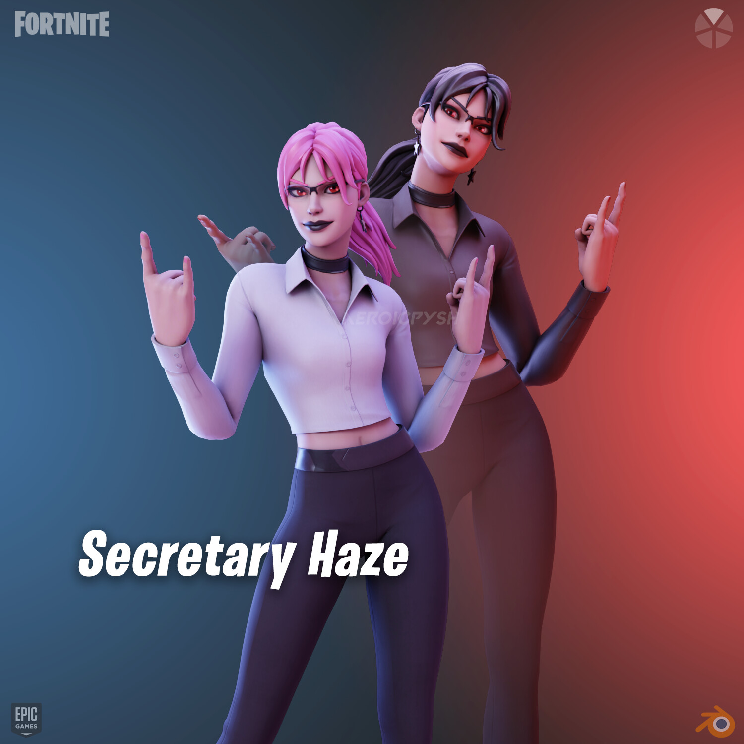 Artstation Secretary Haze Fortnite Skin Concept Aaron Ng