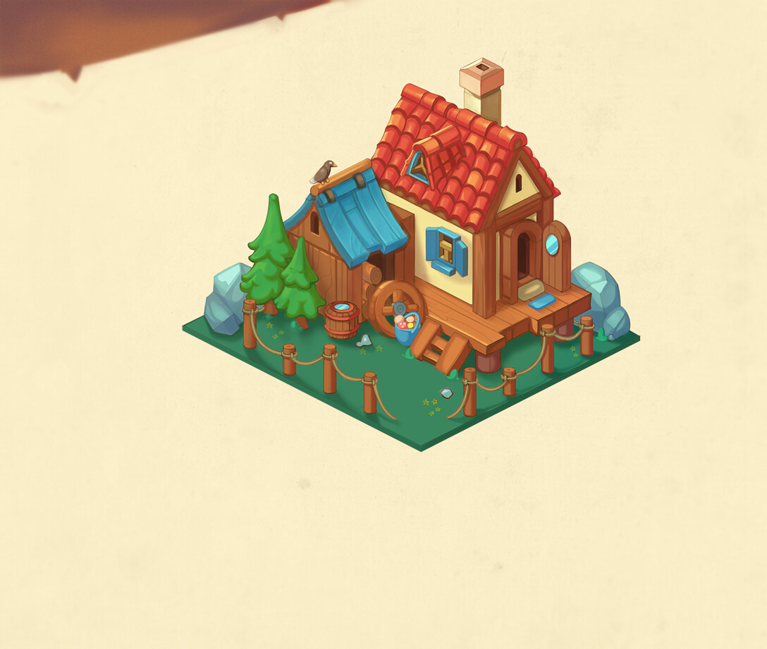 ArtStation casual game house design