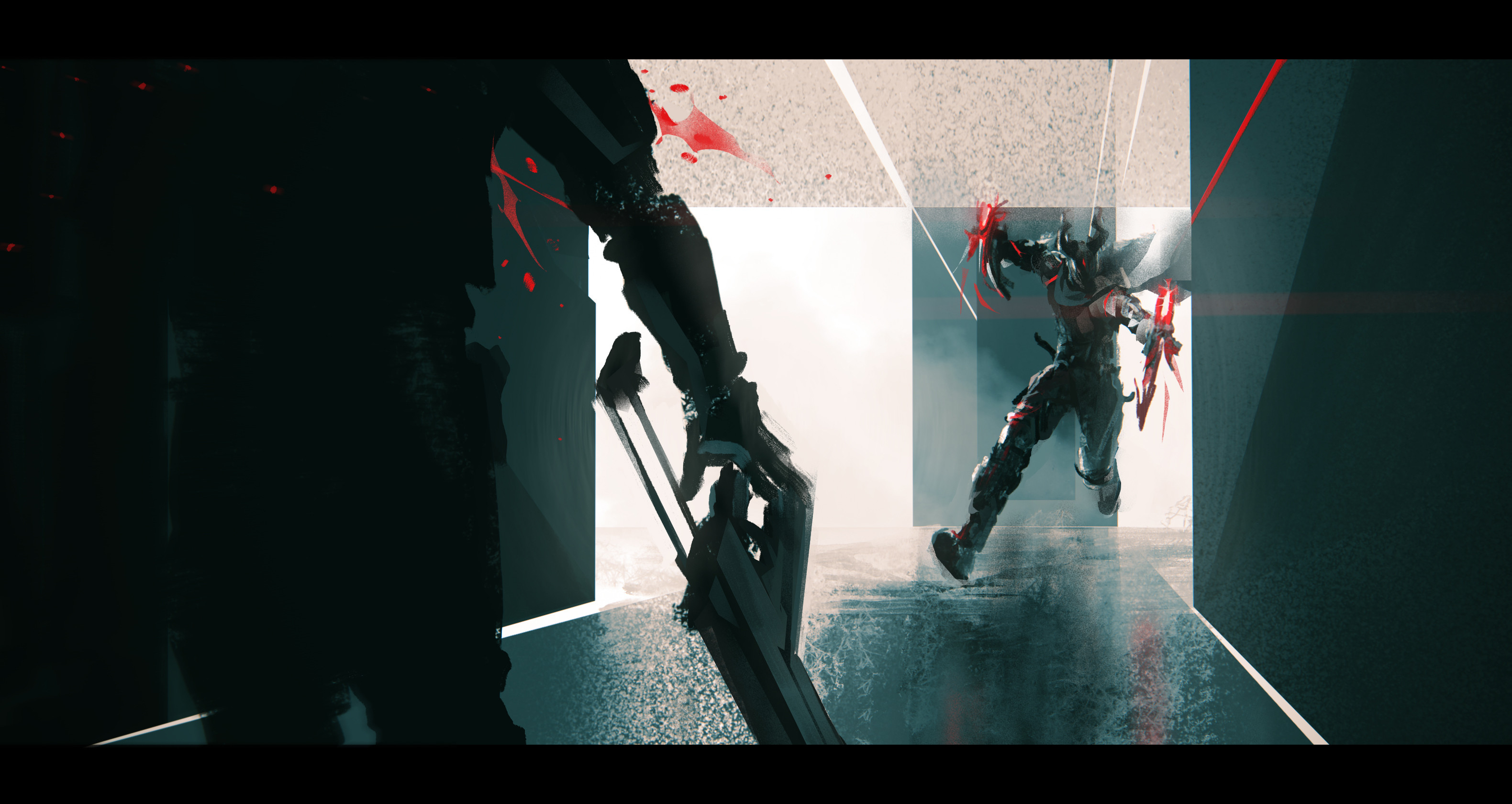 A keyframe of Red in akimbo mode