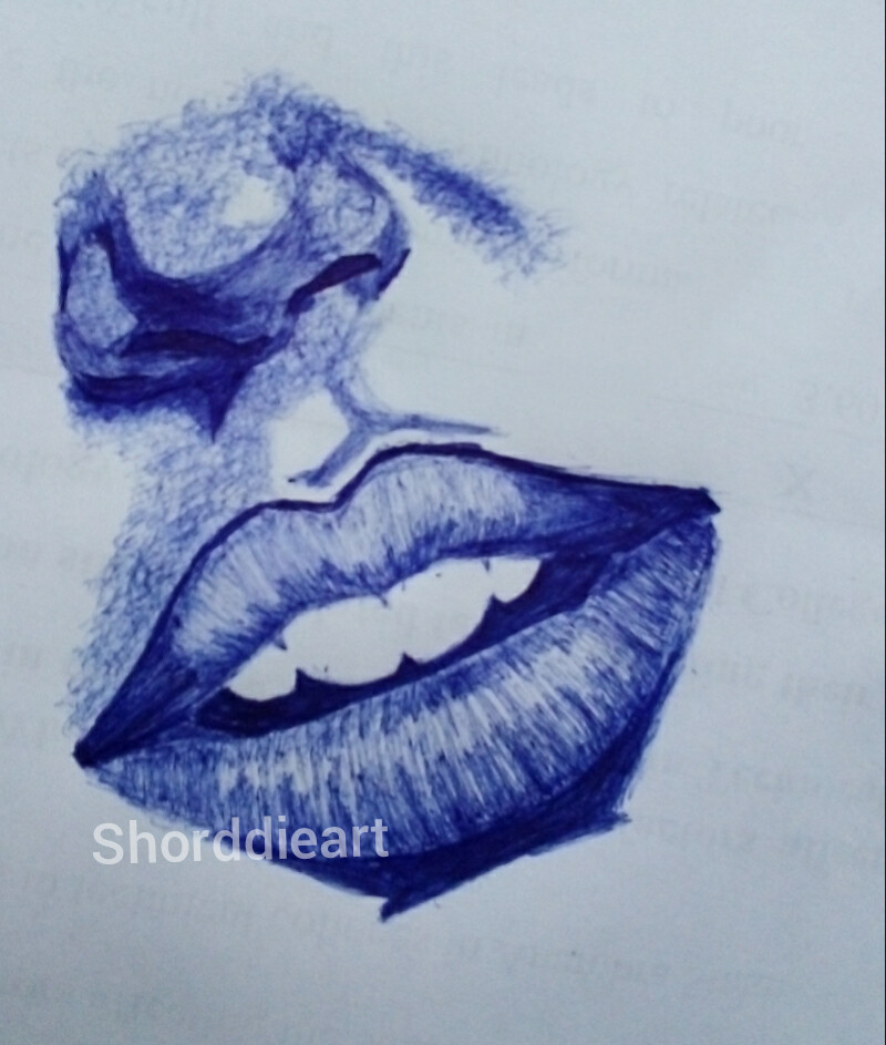 Lips Study 5 - Pen Drawing — Hive