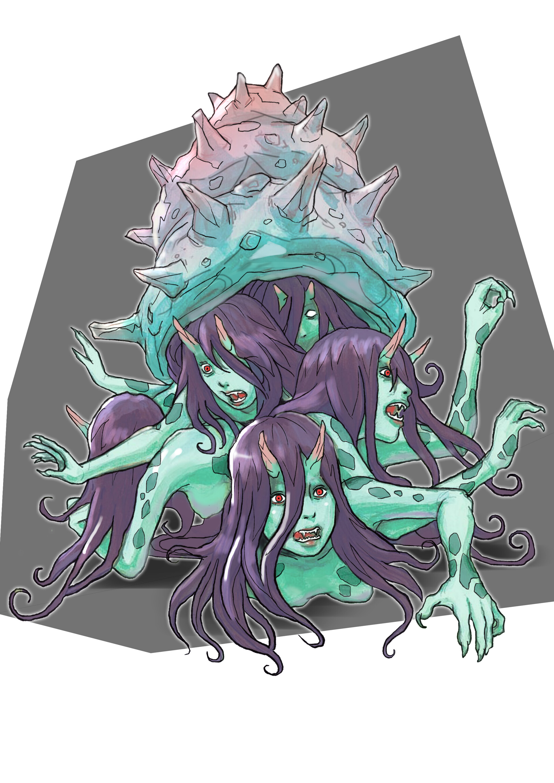 Artstation 栄螺鬼 Turban Shell Demon Shukai Horikawa