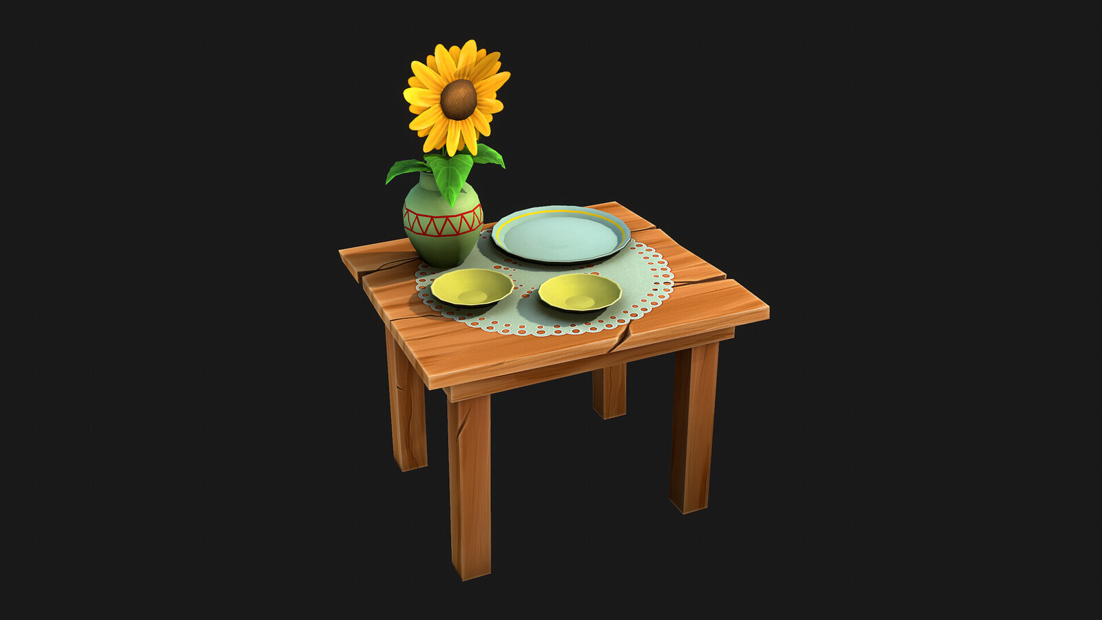 Textures for the table and plates so far