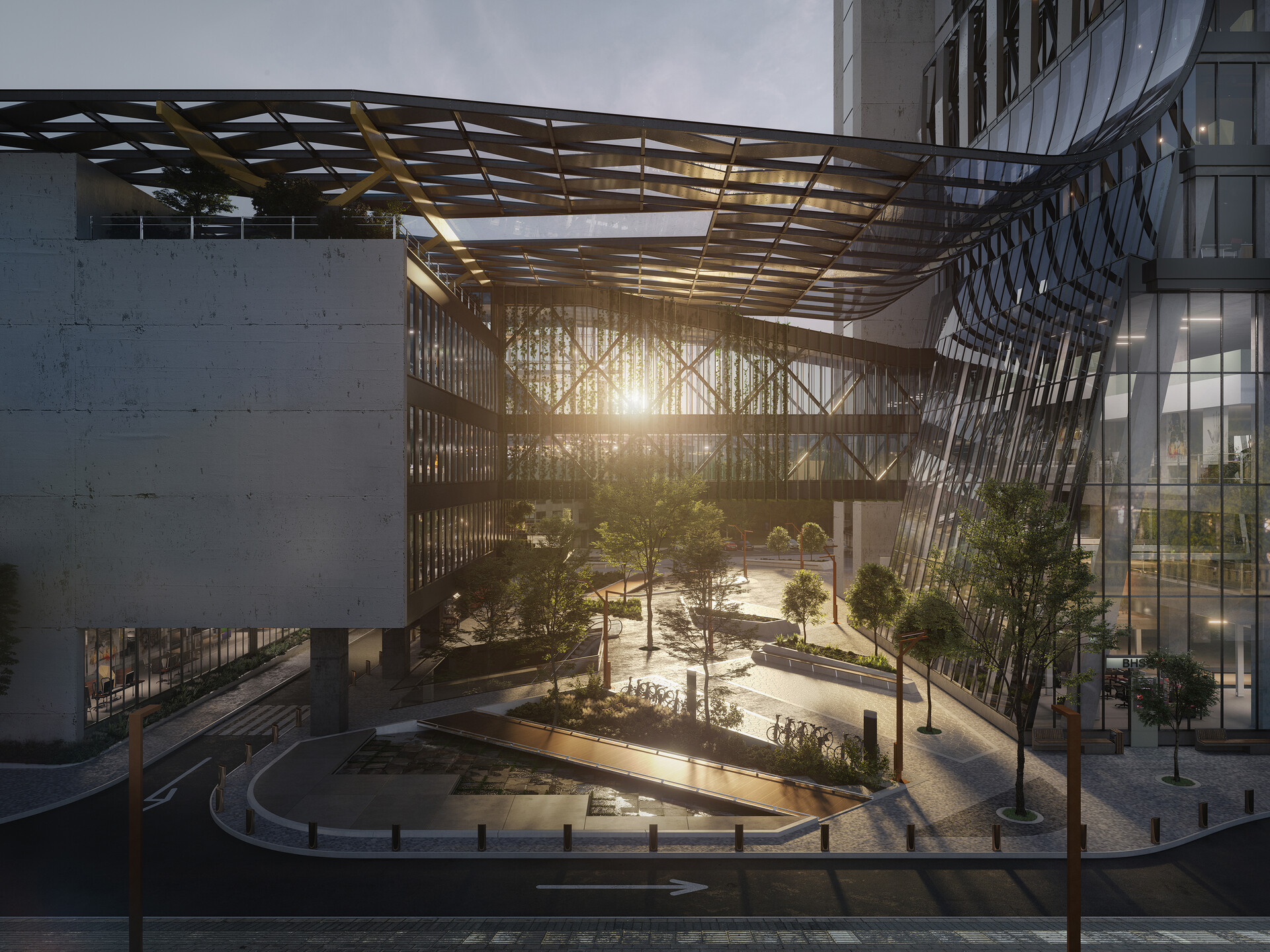 E3 lighting. Business Center рендер. Corona архитектура. Business Center Architecture. Sunset Center
