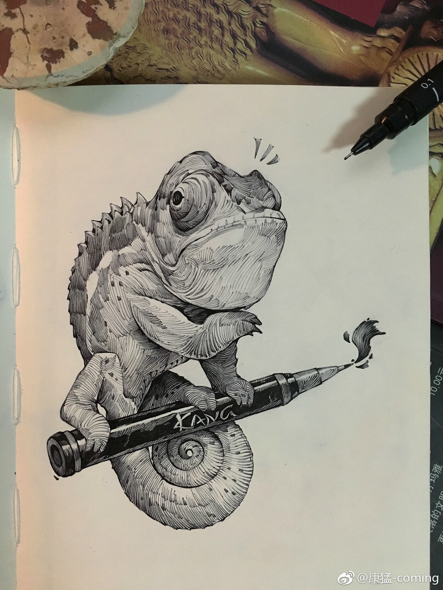 Хамелеон скетч