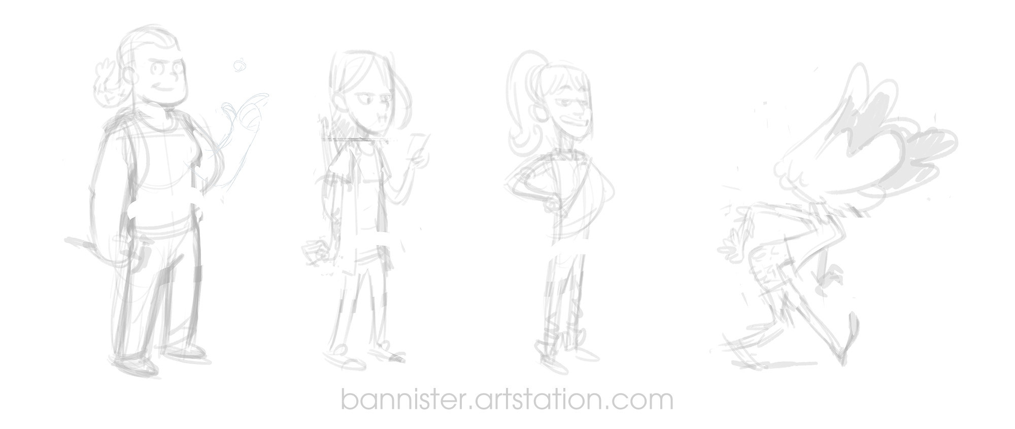 Preliminary sketch before inking