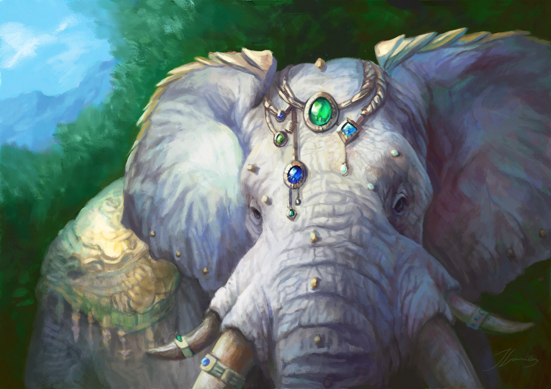 Jeweled elephant top
